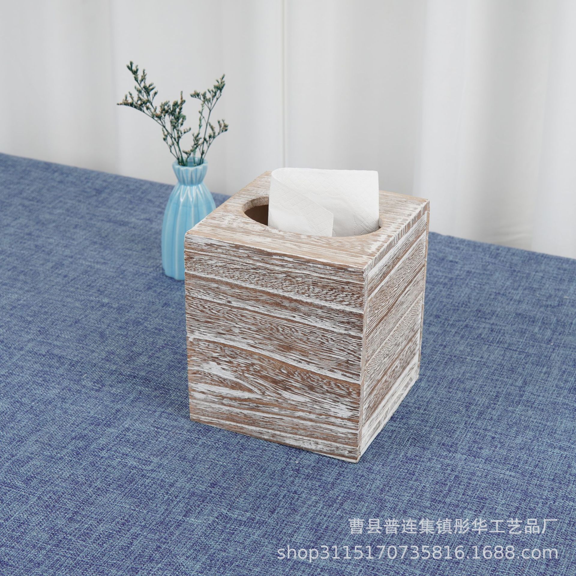 家用木质抽拉盖式纸巾盒创意简约木制抽纸盒多功能实木方形收纳盒