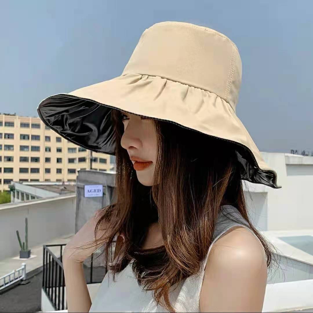 Vinyl Big Brim Fisherman Hat Uv Protection Sun Hat Cover Face Big Brim Foldable Sun Hat Internet Famous Hat