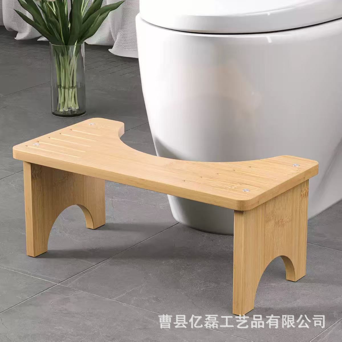 现代简约木制马桶脚踏凳便携式实木马桶凳家用可折叠木质增高凳