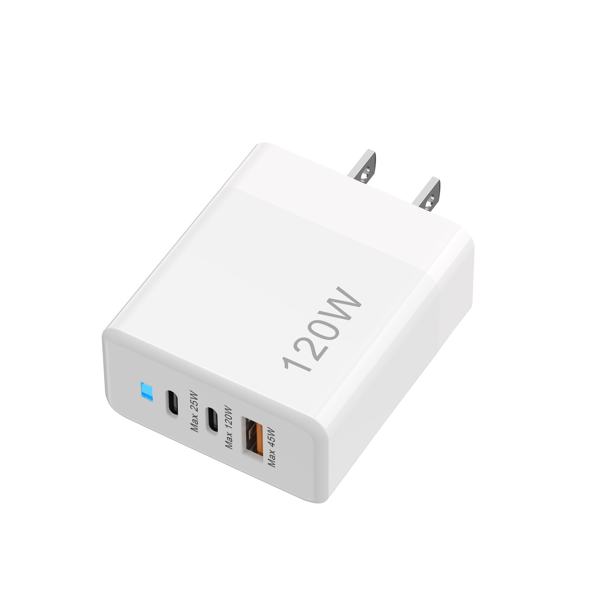 usb pd多口手机120w充电器 适用苹果手机 超级快充充电头带指示灯