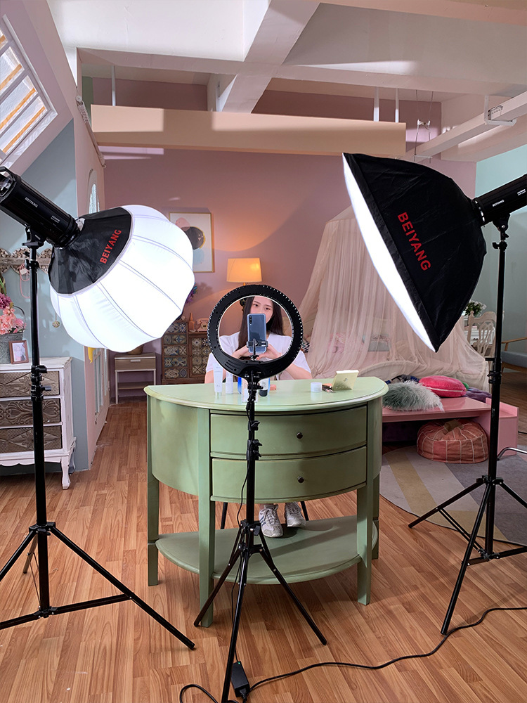 led摄影灯200w直播间补光灯灯光布置柔光灯常亮灯摄影棚人像儿童