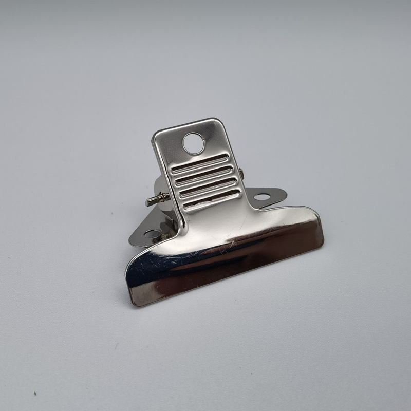 文件夹配件 单面强力夹 金属铁夹 装订夹50mm格纹山夹厂家 贴镀镍
