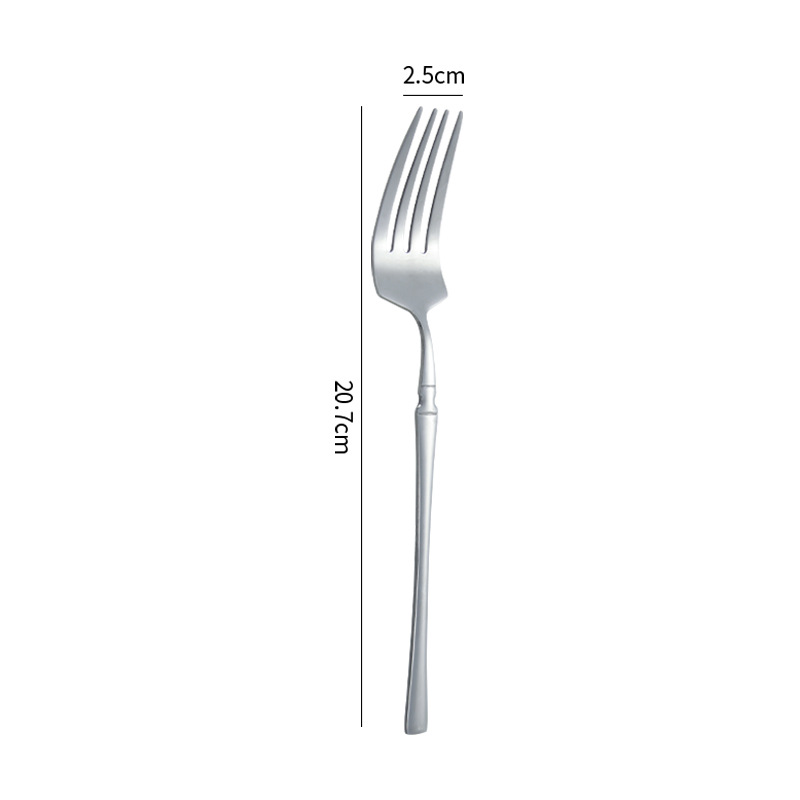 Stainless Steel Knife, Fork and Spoon Tableware Suit Cross-Border Small Waist Tableware Net Red Steak Knife Fruit Dessert Coffee Spoon