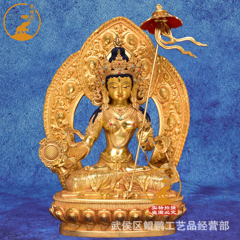 象瑞阁 铜鎏金密宗大白伞盖佛母居家桌面藏传铜像摆件35cm-阿里巴巴