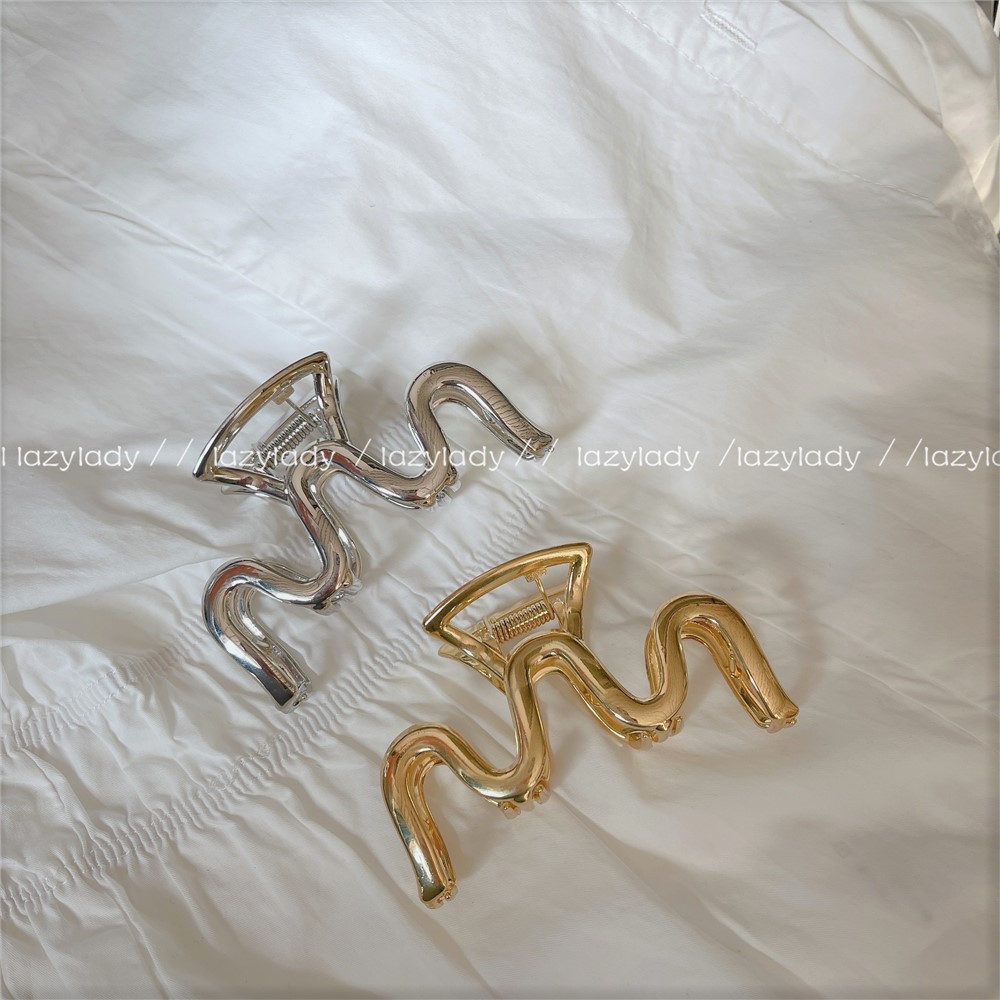 alloy european and american wave grip simple fashion back head hair clip large hair volume shark clip hair claw hairpin hair ornaments