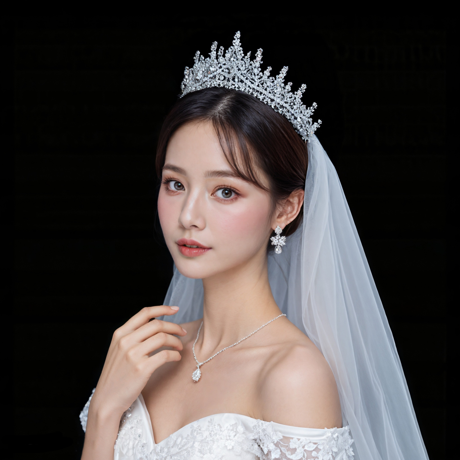 新款水钻皇冠头饰 新娘大气欧美奢华结婚晚宴婚礼造型王冠