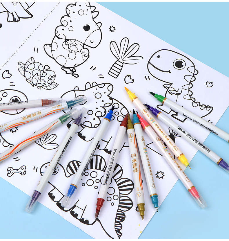 儿童涂鸦画纸大画纸幼儿园填色涂色绘画卡通长画卷加厚空白纸可裁采购