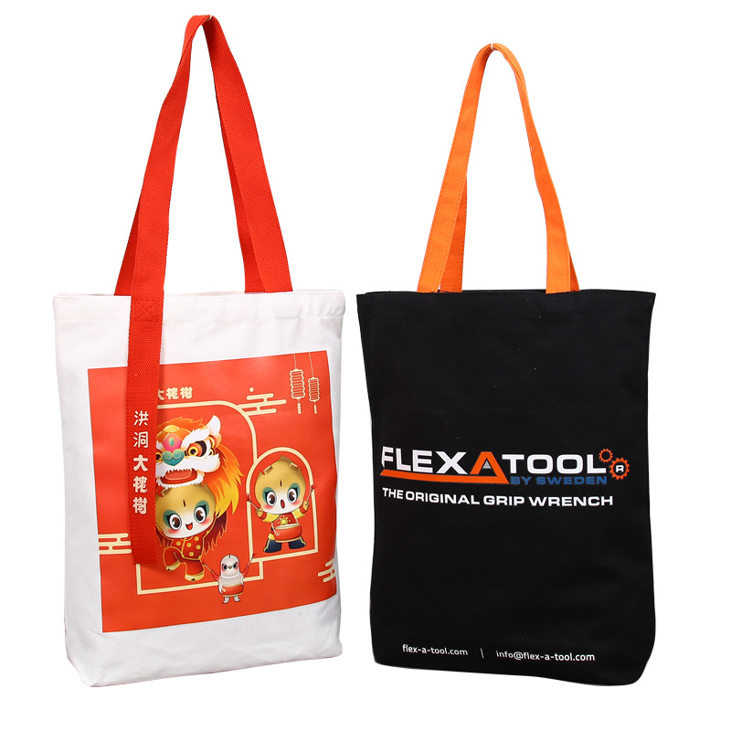 Portable Canvas Bag Customized Logo Advertising Canvas Bag Customized Cotton Bag Empty Bags Shoulder Drawstring Bag Wholesale