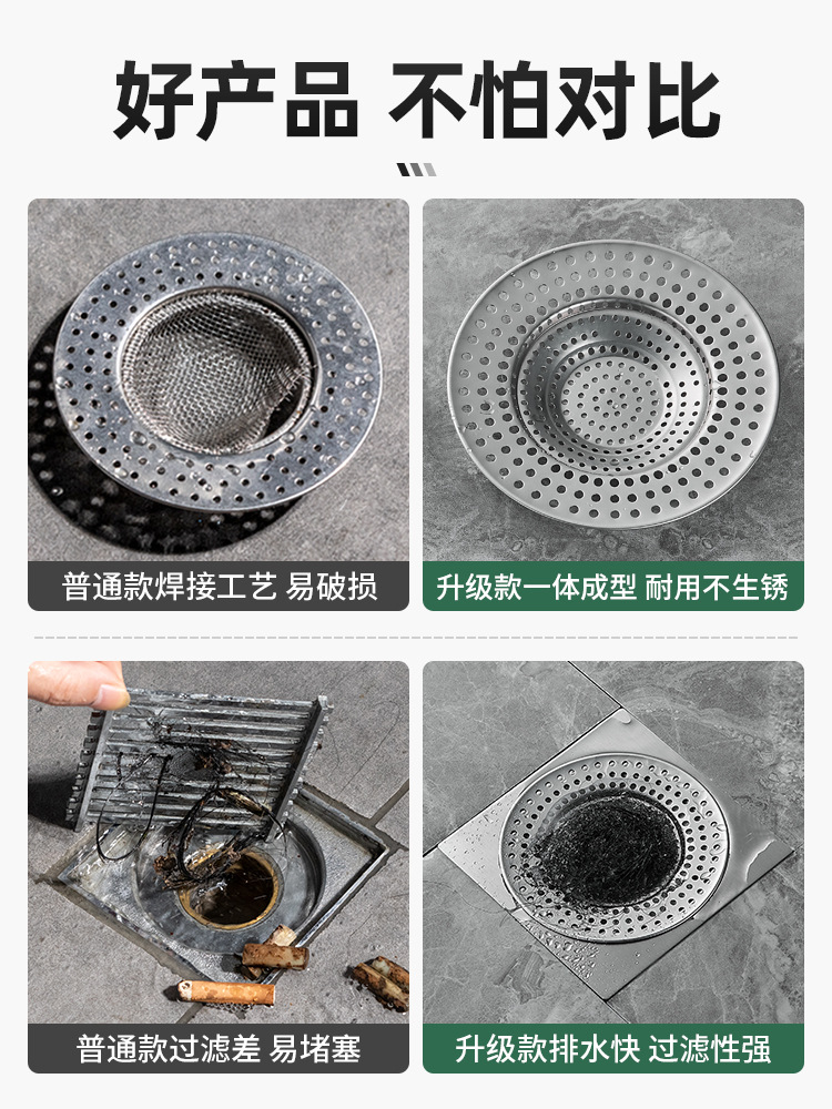 Floor Drain Filter Net Bathroom Anti-Hair Hair Blocking Kitchen Sewer Filter Cover Sink Strainer