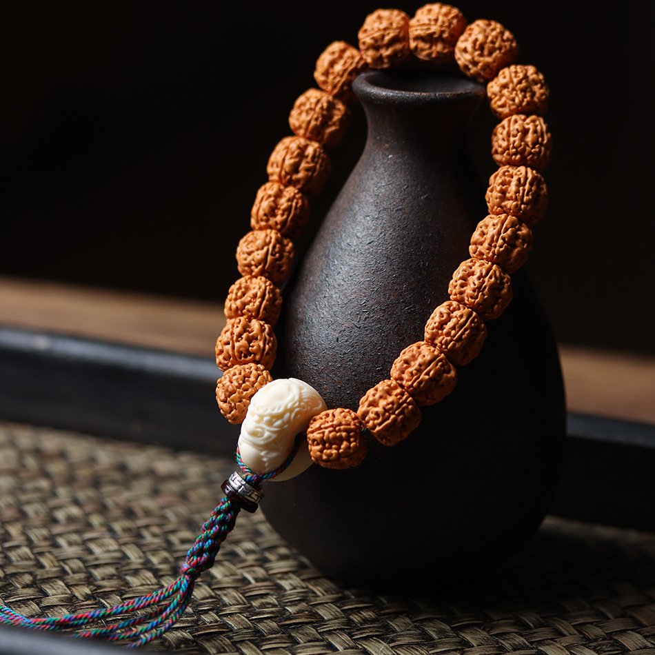 精品臻藏毕业级别藏式一代盘龙双龙满龙脊金刚菩提文玩佛珠手串