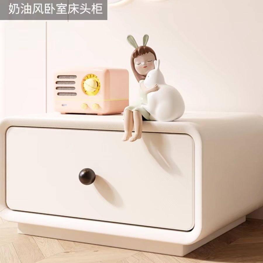 其他家简约现代细木工板免漆超矮床头柜E1级环保轻奢收纳单层抽屉