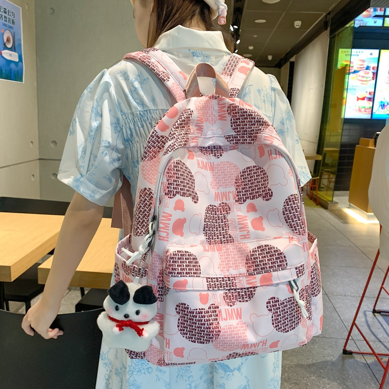 Cross-Border Ins Style Graffiti Illustration Schoolbag Female Korean Style Japanese Style Niche Design Middle School Student Large Capacity Backpack