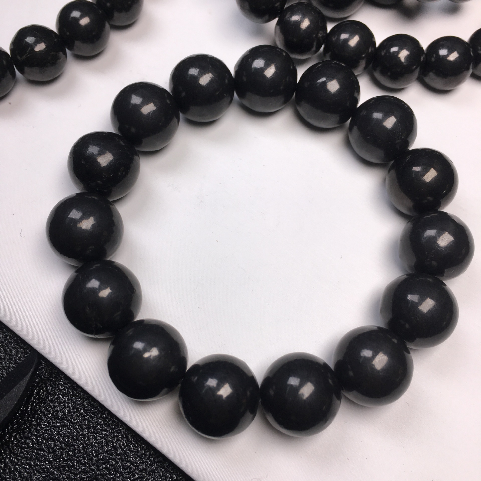 次石墨批发 ins俄罗斯原矿次石墨手串 天然次石墨情侣圆珠手链