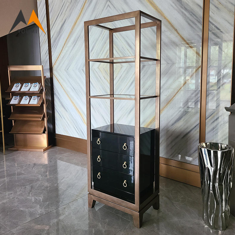 酒柜靠墙客厅现代简约落地钢化玻璃酒柜小型轻奢收藏柜透明展示柜