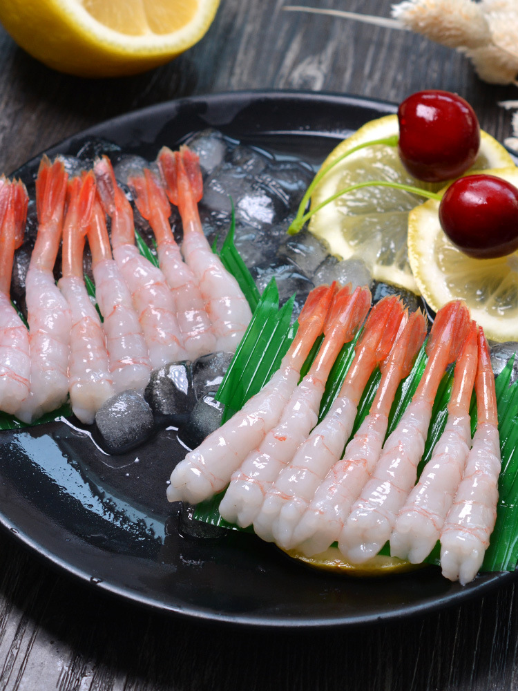 北极甜虾刺身冰鲜日本寿司料理去头去壳新鲜即食90尾装