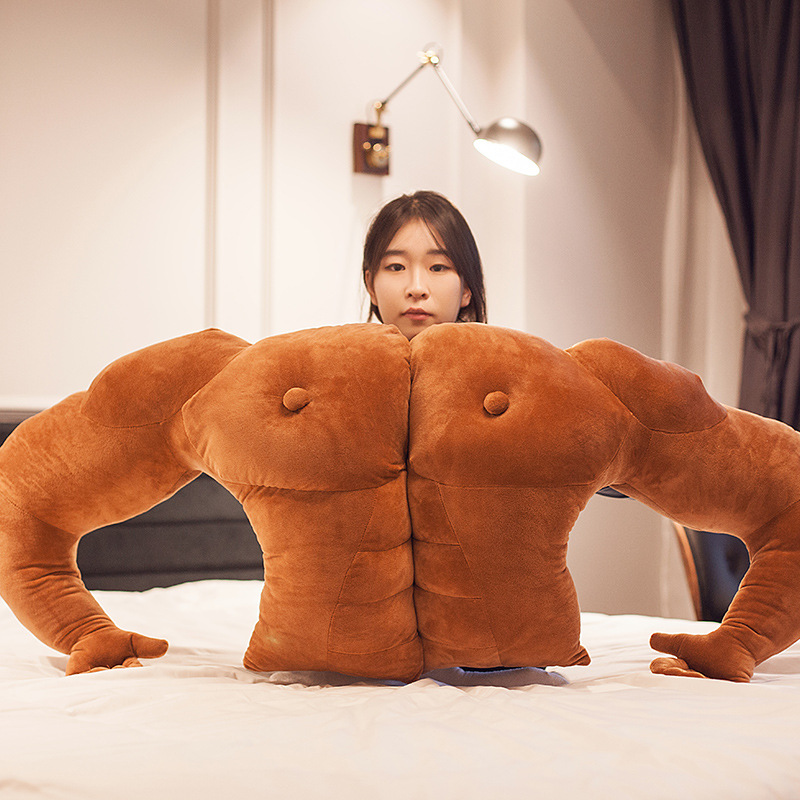 猛男手臂抱枕可爱玩偶创意腹肌男友沙发靠枕睡觉女生床上靠垫卡通
