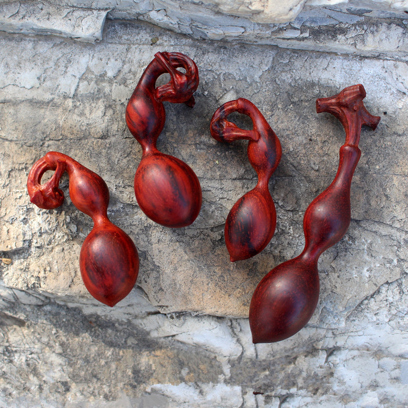 印度小叶紫檀龙头葫芦随型葫芦手把件挂件把玩工艺品檀钥匙