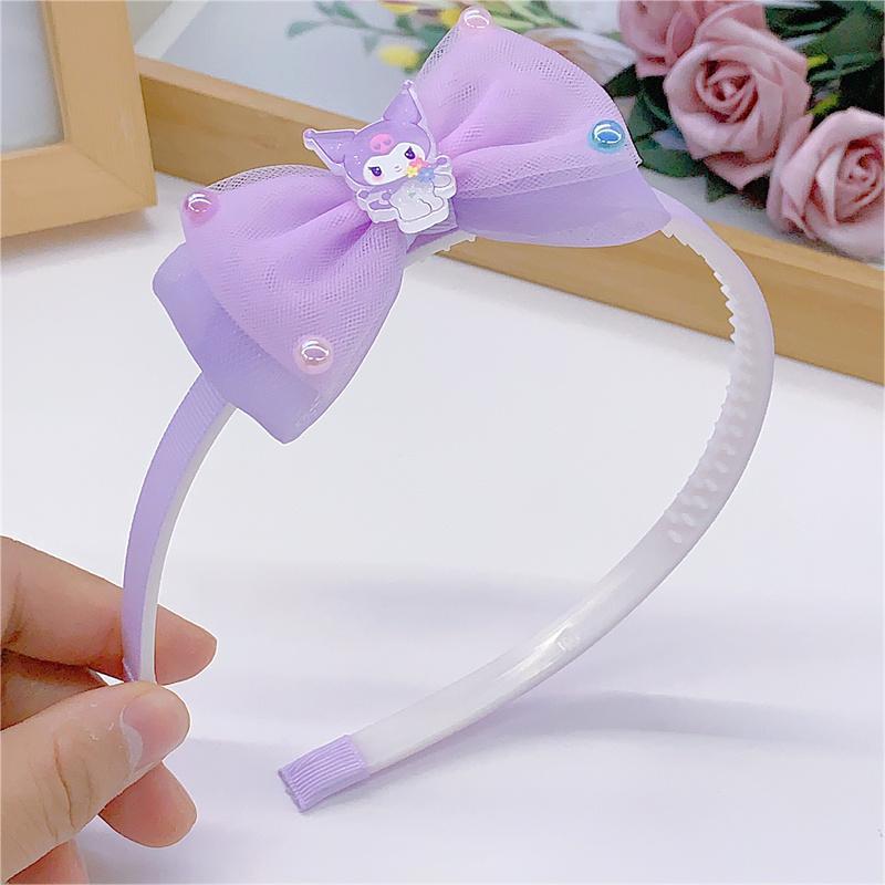 New Hair Accessories Wholesale Fashion Little Girl Children Chiffon Double-Layer Bowknot Cartoon Animal Hair-Hoop Headband