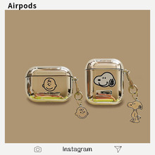 适用airpods pro2代保护套史努比查理苹果无线耳机2/3代软壳卡通