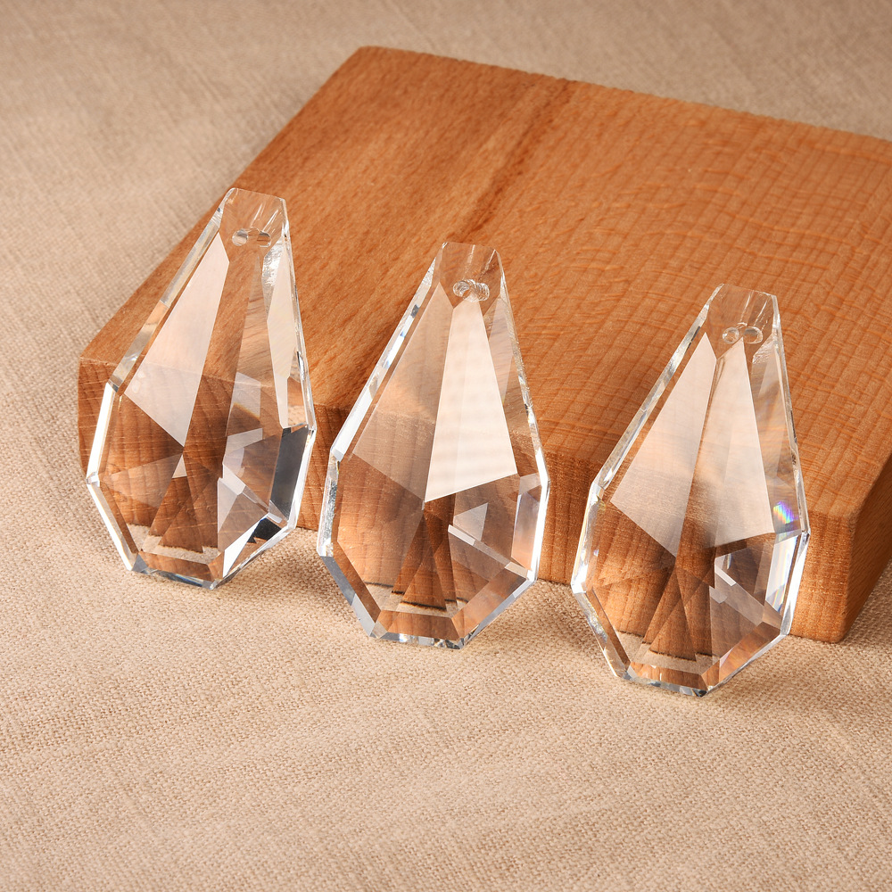 梨形水晶双层灯饰50吊坠挂件diy饰品配件玻璃珠帘配饰散珠子批发