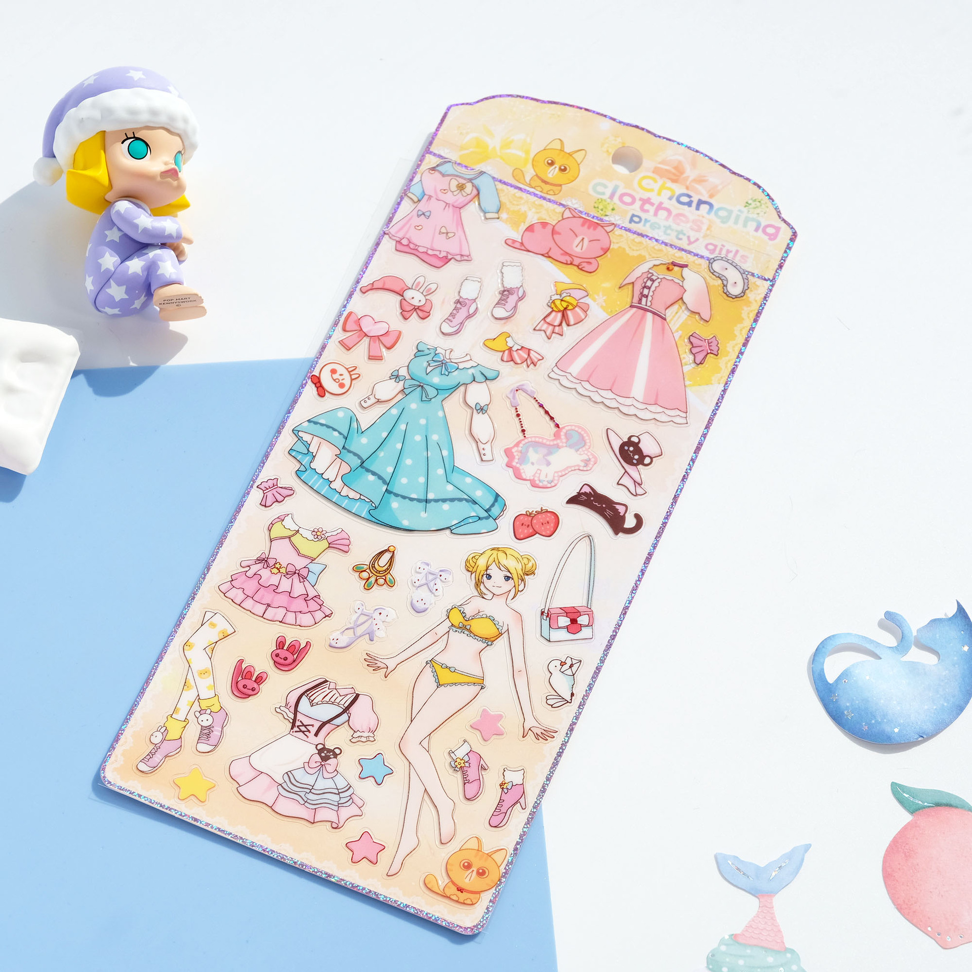 nekoni女孩换装贴vivi的变装派对手账装饰防水pvc平面贴纸