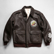 美国复刻二战美军军版款式陆航轰炸机b3羊皮毛一体飞行员夹克皮衣