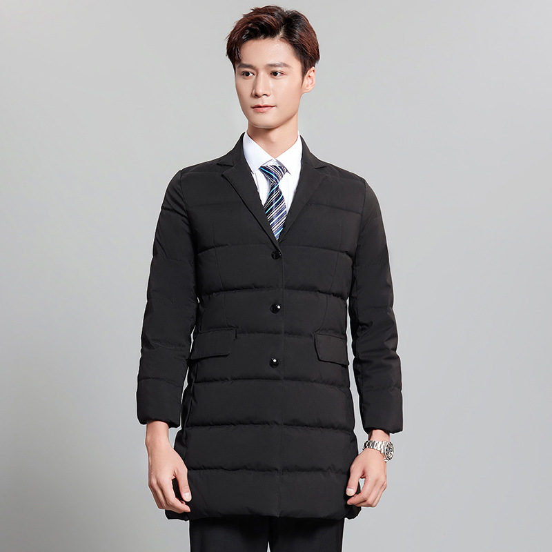 职业羽绒棉服男2022冬季修身酒店商场前台工装4s店冬装工作服253a