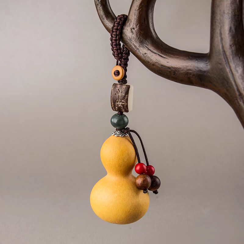 创意聊城种植葫芦挂件diy手编金刚结红绳钥匙扣菩提雕刻文玩葫芦