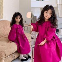 女童连衣裙秋季新款韩版洋气灯笼袖公主裙长裙中小童一件代发