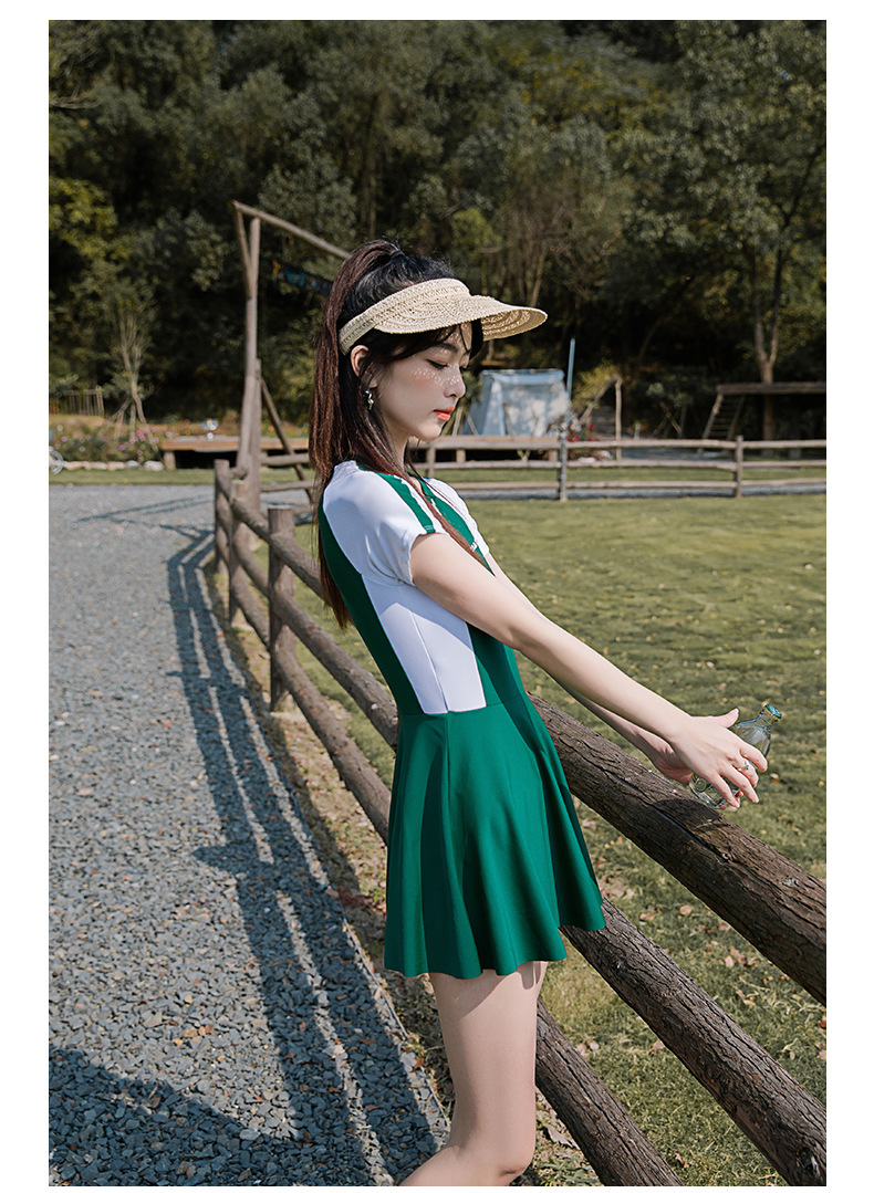 韩国新款女士泳衣显瘦运动跑步分体平角大码比基尼温泉性感游泳装