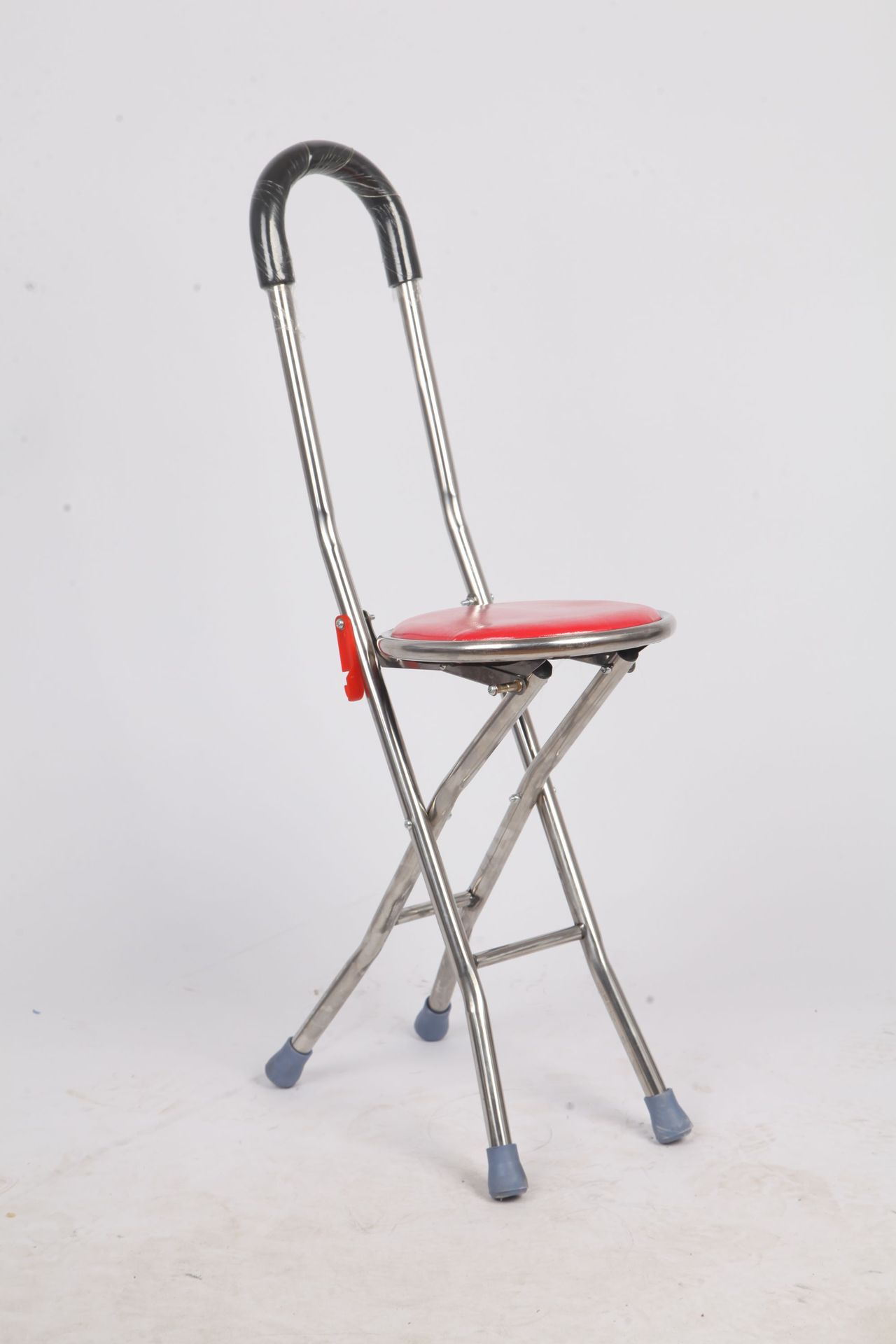 Crutch Stool Foldable and Portable Elderly Non-Slip Band Chair Dual-Use Portable Stool Multi-Purpose Walking Aid