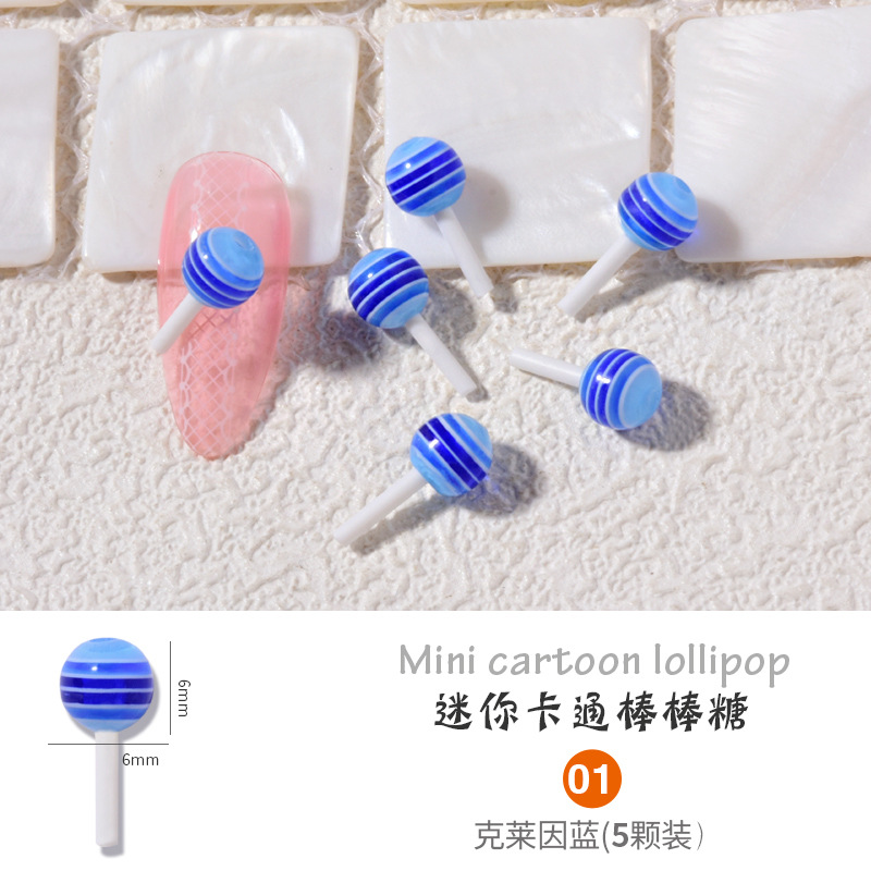 Internet Celebrity Nail Beauty New Product Lollipop Decoration Diamond Colorful Cartoon 3D 3D Simulation Magic Candy Nail Accessories