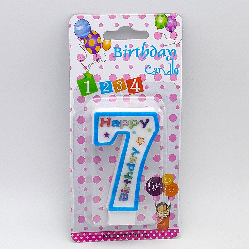 Digital Anniversary Network Red Candle 0-9 English Digital Birthday Party Candle Cake Decoration Card PVC Boxed