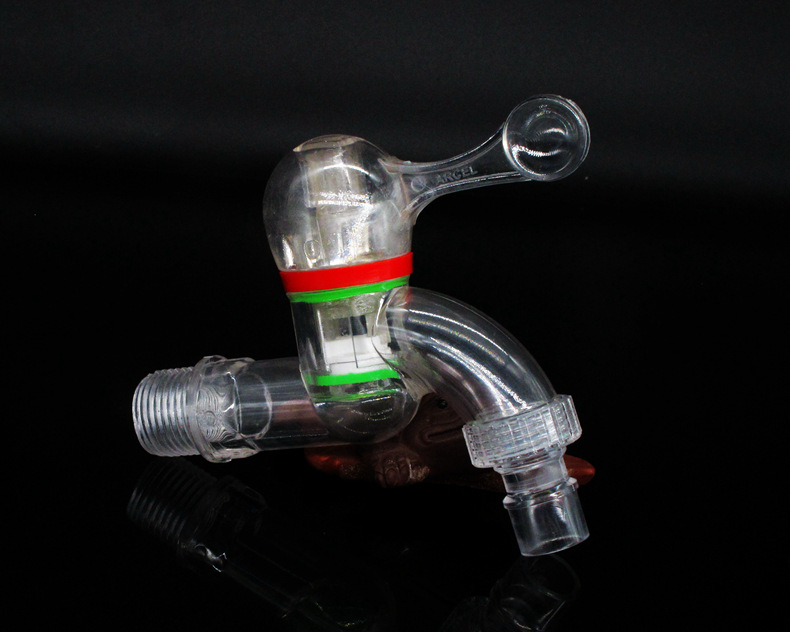 工厂批发洗衣机透明水龙头pc塑料家用冷热防溅厨房水嘴4分耐冻