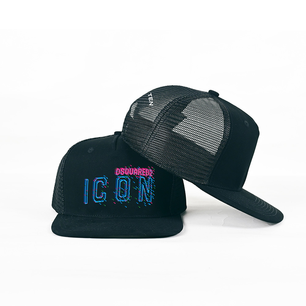 欧美潮牌icon印花帽子网眼平沿帽棒球帽男女款街头嘻哈帽潮帽跨境