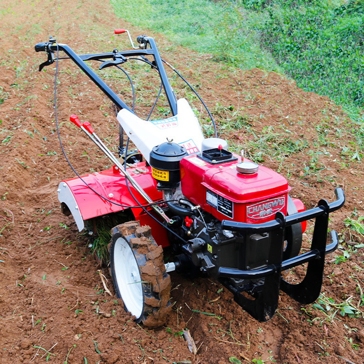风冷柴油四驱微耕机多用途果园农田手扶耕地机手把旋转轮式微耕机