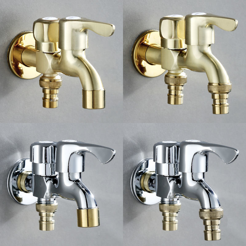 洗衣机龙头铜水龙头双用二出加长拖把池快开单冷4分水一进二出