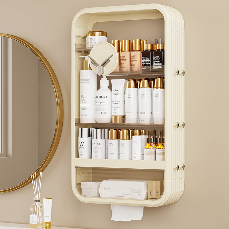 Cosmetic Shelf Kitchen Bathroom Wall-Mounted Storage Rack Cabinet Bedroom Bathroom Perfume Collection