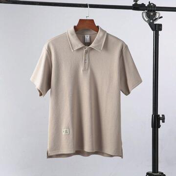 新款男装夏季男士纯色珠地棉时尚翻领polo衫短袖t恤上衣时尚翻领