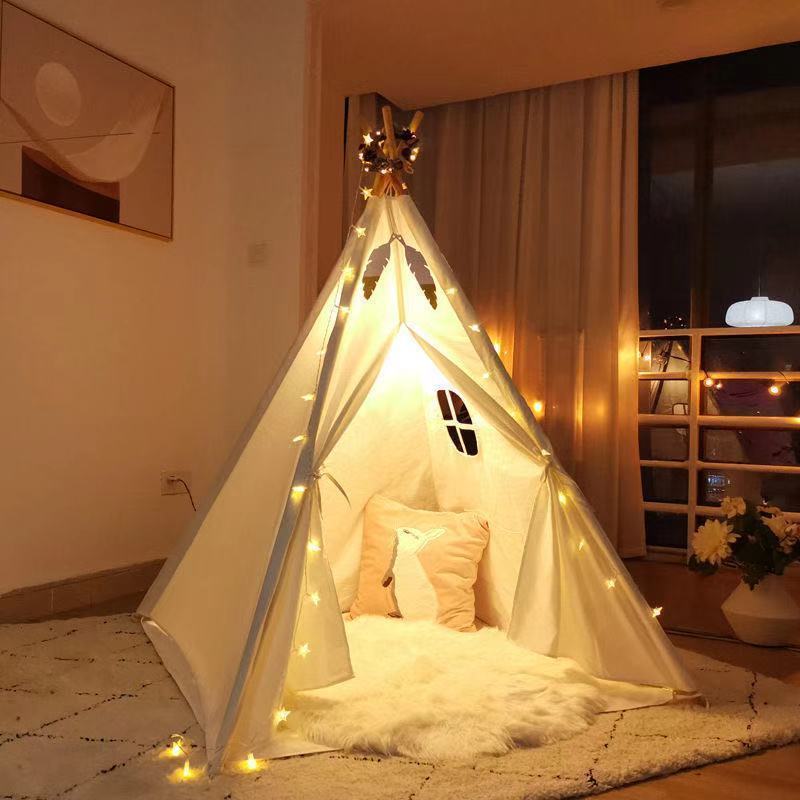 三角帐篷儿童帐篷室内游戏屋女孩公主小房子野餐郊游户外生日派对