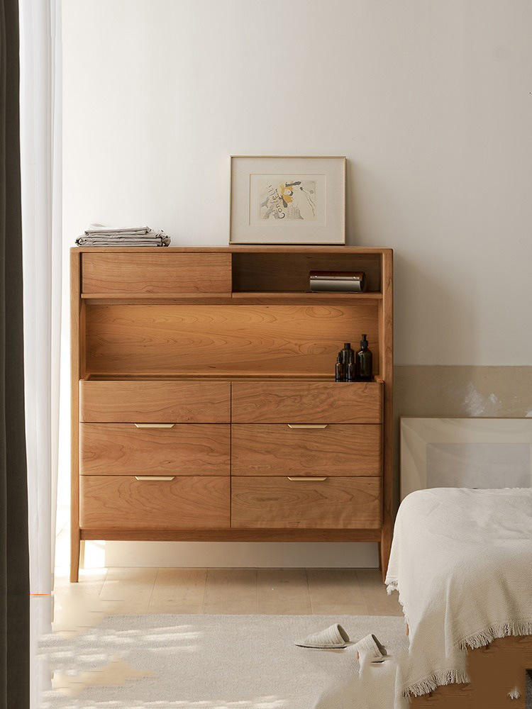 北欧实木斗柜 家用卧室带抽屉多功能储物柜小户型简约收纳五斗柜