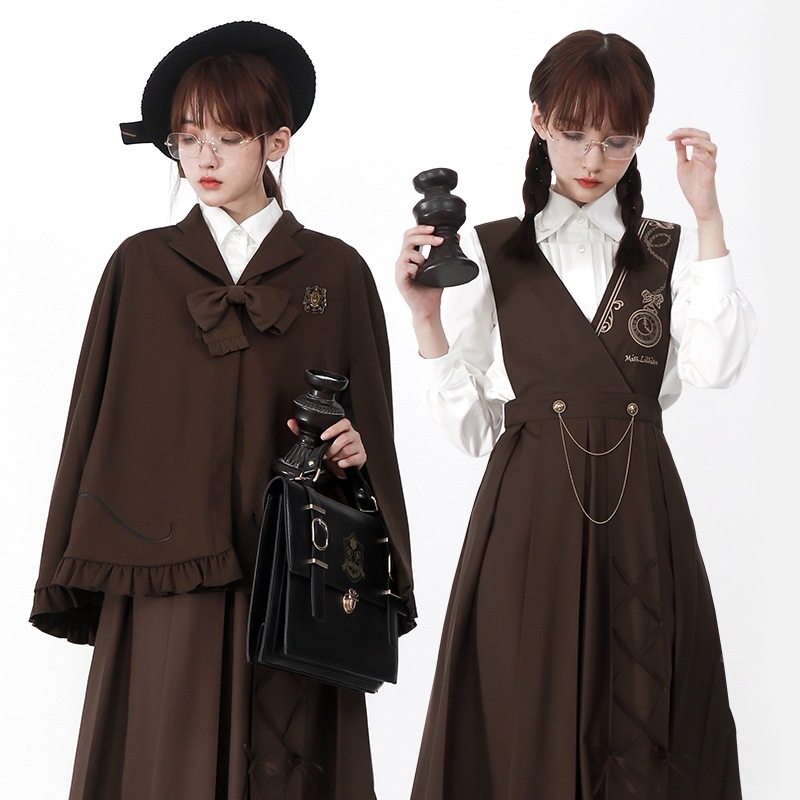 jk制服套装季莉尔利特护奶裙斗篷侦探套装