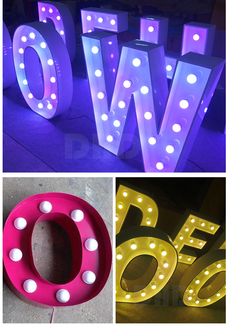 【灯泡字】外露灯泡字发光字 led广告牌发光字门头店招广告牌