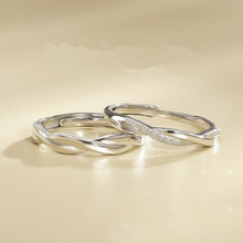 莫比乌斯环情侣戒指诚爱戒指小众设计高级感轻奢食指环开口设计款