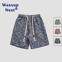 WASSUP NEST 2024新款夏季休闲花短裤男士新款夏威夷沙滩运动五分