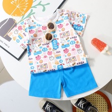 男童夏季TT恤套装儿童洋气新款上衣休闲宝宝小童短袖婴儿薄款