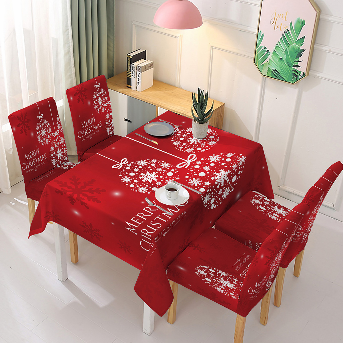 SOURCE Manufacturer Christmas Decorative Tablecloth Chair Cover Elastic One-Piece Chair Cover Printed Tablecloth Can Be Customized Pattern
