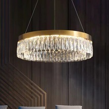 轻奢水晶吊灯客厅简约后现代圆形环形个性艺术吧台餐厅卧室灯灯具
