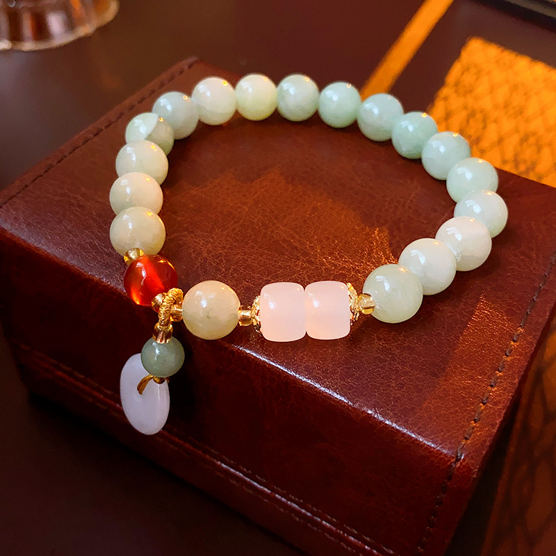 Baroque Pearl Strawberry Quartz Agate Rabbit Gourd Elastic Bracelet Minority All-Match Bracelet Light Luxury Bracelet for Women