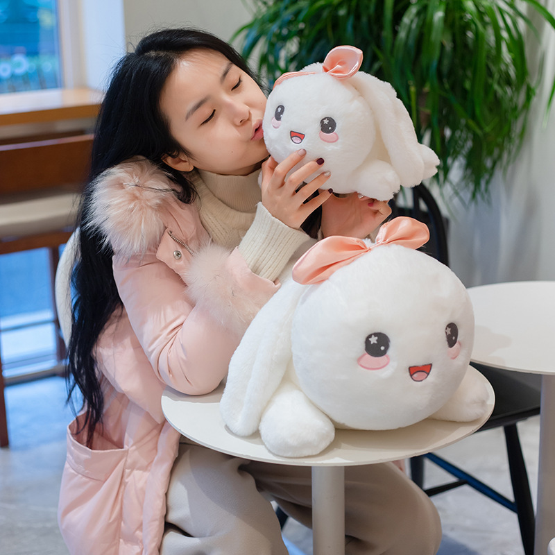 卡通毛绒长耳朵兔网红兔毛绒兔兔公仔儿童抱枕娃娃少女心生日礼物
